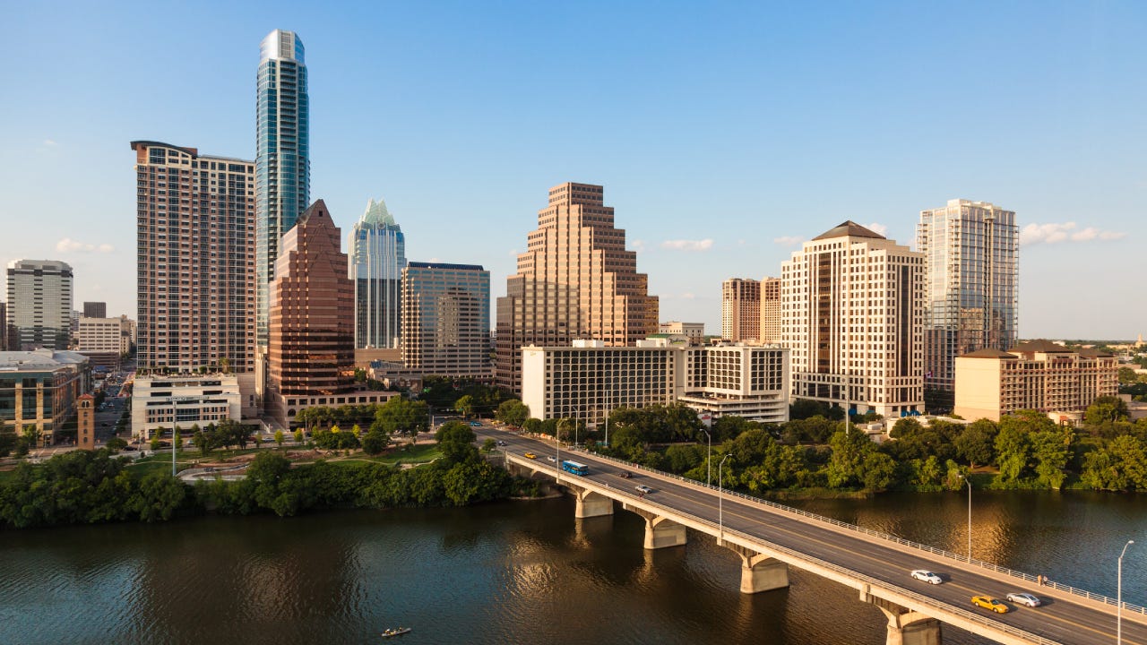 Texas skyline during golden hour